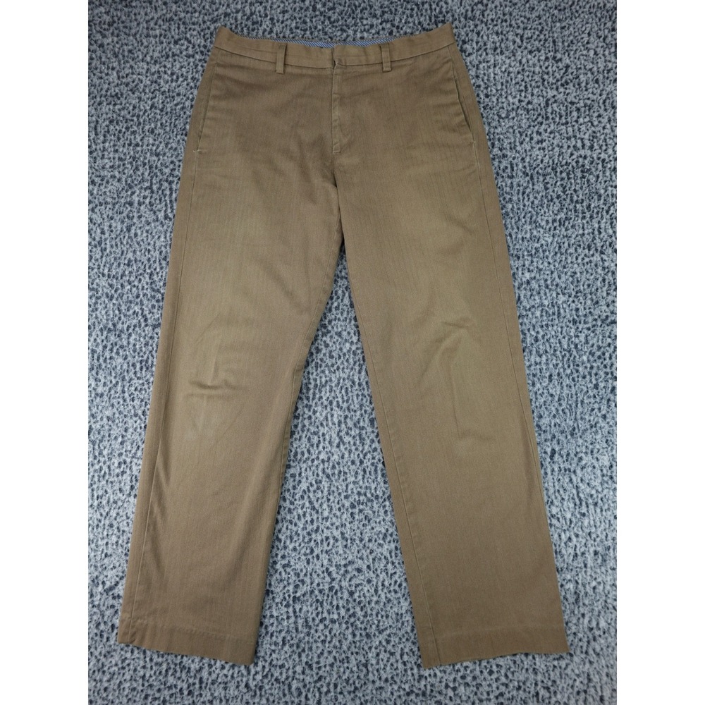 Gap Classic Fit Chinos Mens 32x32 Brown Herringbone Cotton Blend Pants
